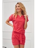 Women\'s jumpsuit with short legs, coral 4351 - Online store - Boutique